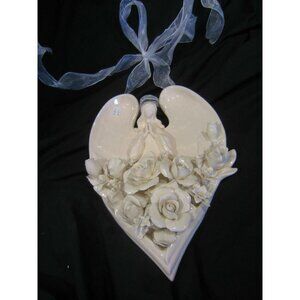 APPLETREE porcelain heart angel wall decor SMALL NIB $62
